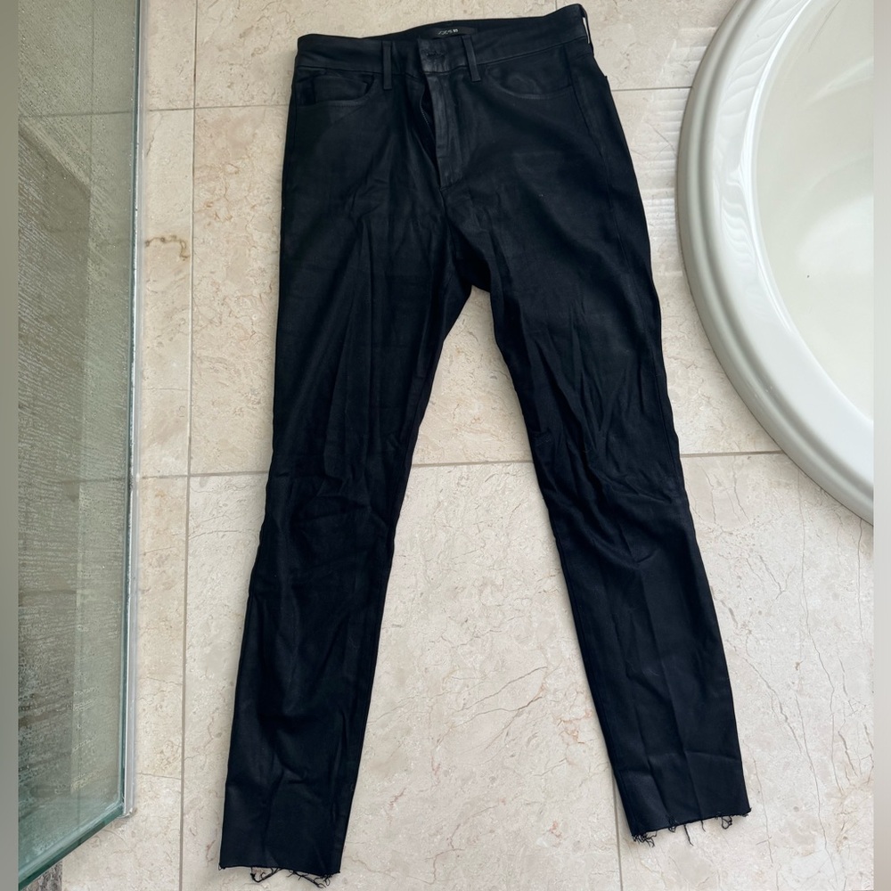Joes jeans coated black jeans